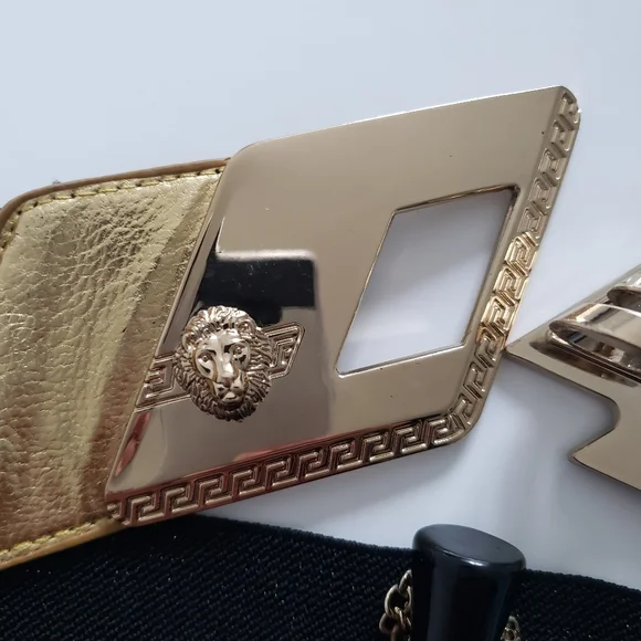 Elasticized Cinch Belt with Latch and Chain - Picture 12 of 16